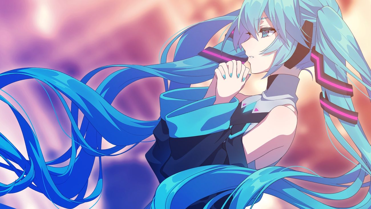 aqua eyes aqua hair hatsune miku long hair matsuda toki twintails vocaloid