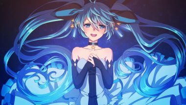aqua eyes aqua hair choker dress hatsune miku long hair matsuda toki twintails vocaloid