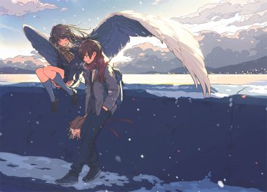 keishin kneehighs male original scarf school uniform wings
