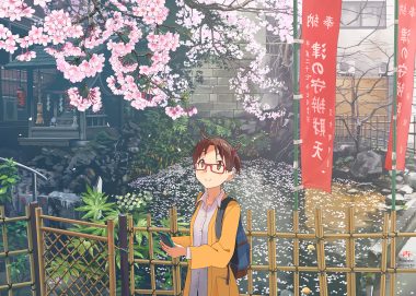 cherry blossoms flowers glasses kusakabe original phone scenic signed
