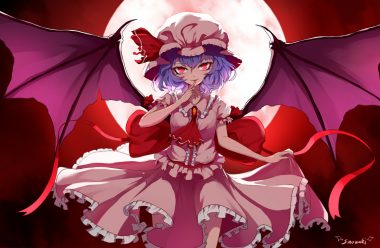 moon remilia scarlet signed snozaki touhou vampire wings
