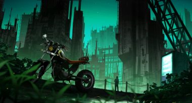 building city gensuke green motorcycle original scenic