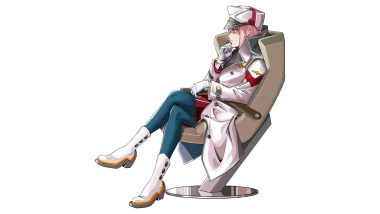 albyee boots darling in the franxx gloves green eyes long hair military pink hair signed third-party edit uniform white zero two