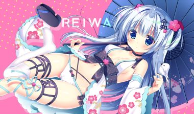 animal anthropomorphism aqua eyes bird blue hair bow breasts cameltoe choker long hair navel original panties thighhighs umbrella underwear waifu2x yuyumatsu