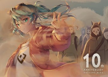 close green eyes green hair group hatsune miku hood ika (4801055) long hair mask suna no wakusei (vocaloid) sunglasses twintails vocaloid