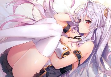 anthropomorphism azur lane grenville (azur lane) riichu scan thighhighs
