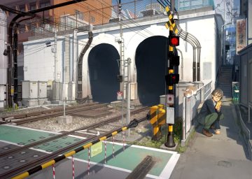 all male animal brown hair building cat city glasses male original phone scenic short hair train uniform yoshida seiji