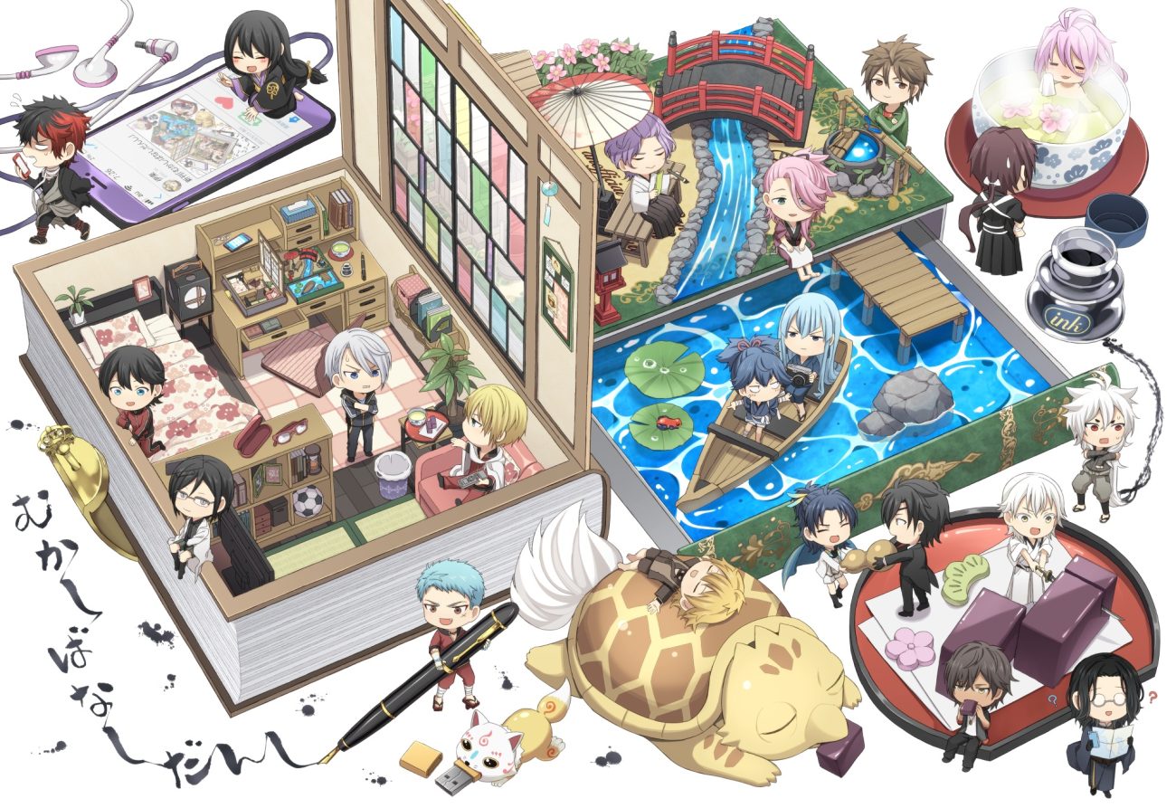 all male anthropomorphism chibi group hizen tadahiro itou (mogura) kasen kanesada kogitsunemaru konnosuke kousetsu samonji male nankaitarou chouson ookurikara otegine sayo samonji sengo muramasa (touken ranbu) shokudaikiri mitsutada souza samonji taikogane sadamune touken ranbu tsurumaru kuninaga yagen toushirou yamabushi kunihiro yamanbagiri chougi yamanbagiri kunihiro