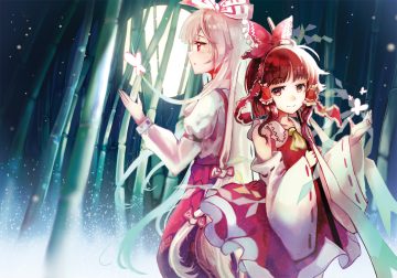 fujiwara no mokou hakurei reimu ryuuri susuki touhou