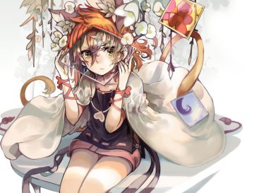 animal ears cape flowers multiple tails original ryuuri susuki tail