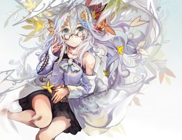 glasses original ryuuri susuki white hair