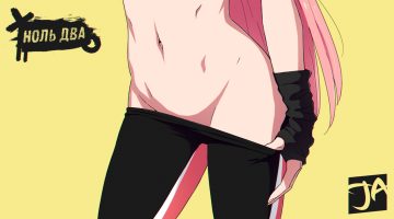 darling in the franxx gloves j adsen long hair navel nopan pink hair undressing watermark yellow zero two