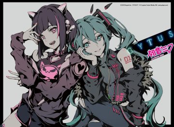2girls asakura neko crossover cytus cytus 2 hatsune miku polychromatic ryori vocaloid