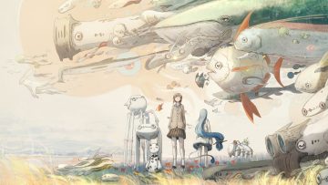 animal blue hair brown hair fish grass long hair original school uniform short hair tail torii yuu-rin