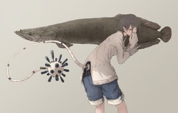 animal fish original pointed ears tail yuu-rin