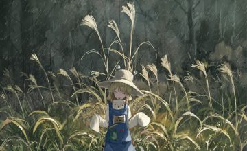 grass moriya suwako rain touhou water yuu-rin