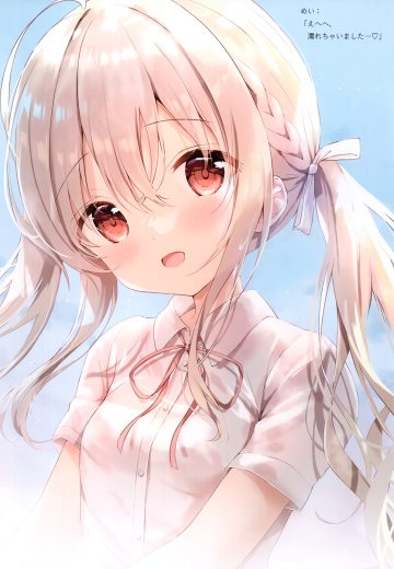 ame usagi amedama con shirousa mei see through seifuku wet wet clothes