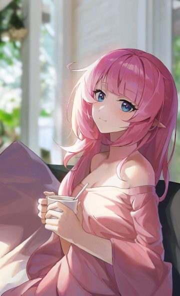 mo ying yu benghuai xueyuan honkai impact elysia (honkai impact) dress no bra pointy ears