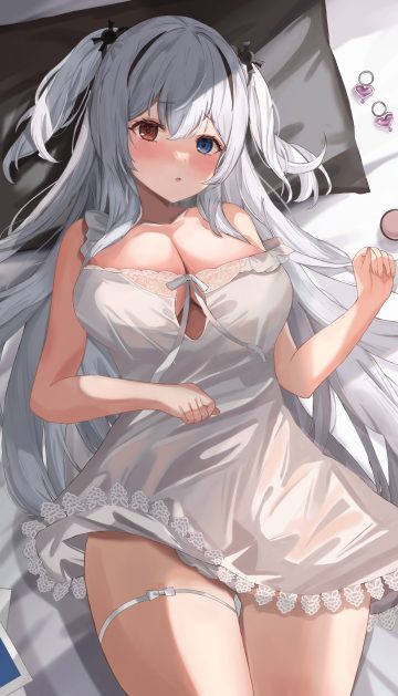 watage tanpopo azur lane elbing (azur lane) dress garter heterochromia no bra