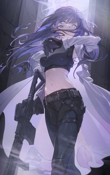 hong blue archive joumae saori garter gun halo