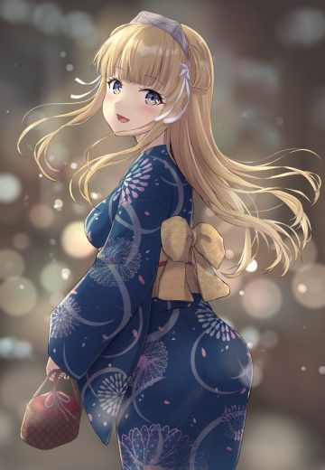 monoku kantai collection fletcher (kancolle) ass yukata