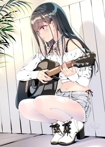 kobayashi chisato guitar heels pantyhose