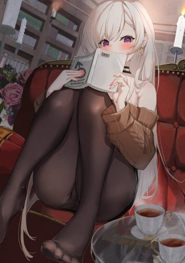 marumai azur lane belfast (azur lane) feet no bra pantsu pantyhose sweater
