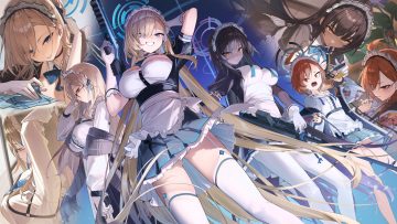 7gao aliasing apron black hair blue archive blue eyes bow braids breasts brown eyes brown hair choker cleavage dark skin dress elbow gloves flat chest garter belt glasses gloves gun halo headdress ichinose asuna kakudate karin long hair maid mikamo neru murokasa akane orange eyes pantyhose red eyes red hair school uniform shirt short hair skirt stockings tie weapon zettai ryouiki