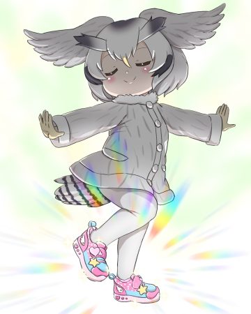 akatsuki no guuru kemono friends northern white-faced owl pantyhose wings