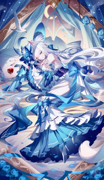 sheya animal ears dress heels heterochromia nekomimi tail