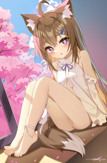 sakutaishi animal ears anus dress garter loli nopan pussy skirt lift tail uncensored