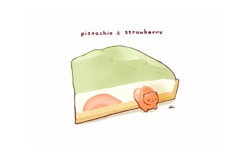 animal anthropomorphism cat chai (artist) food fruit no humans original signed strawberry third-party edit white