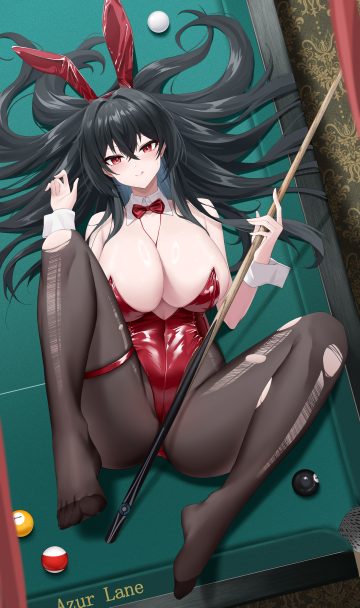 kafeifeifeifeifeifei jiemo jun azur lane taihou (azur lane) animal ears bunny ears bunny girl garter no bra pantyhose torn clothes