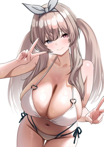 herohero illust bikini heterochromia swimsuits