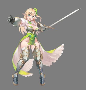 kekemotsu elf mura midori (elf mura) armor elf no bra nopan pointy ears sword thighhighs transparent png