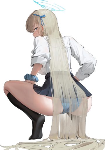 tagua blue archive ichinose asuna ass halo pantsu seifuku skirt lift