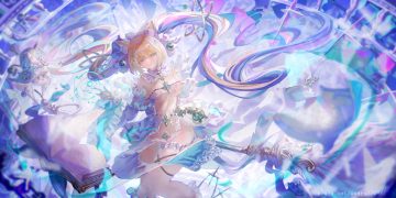 animal animal ears blonde hair book breasts cardlit cat catgirl garter green eyes hat long hair magic no bra nopan original twintails watermark witch witch hat