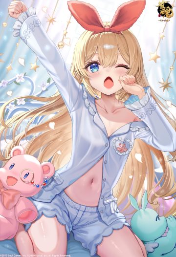 akabane majsoul mikami chiori loli no bra open shirt pajama