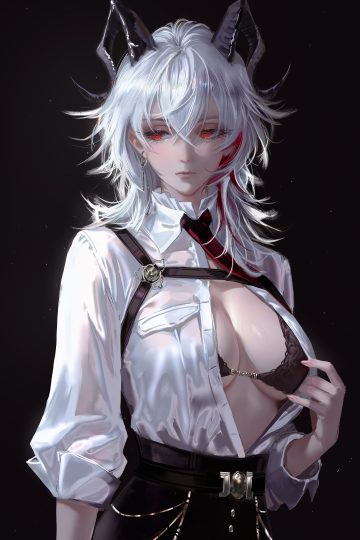 nixeu wuthering waves zani bra dress shirt horns open shirt see through undressing