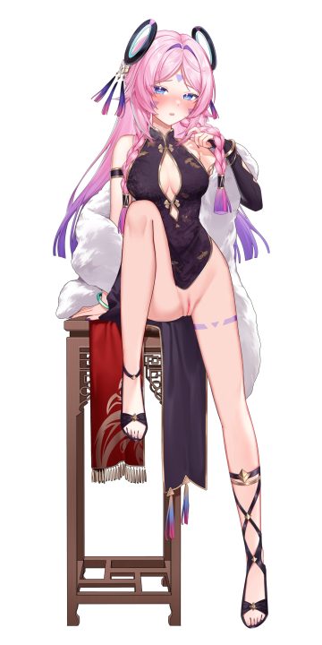 shrimp cake genshin impact citlali chinadress cleavage no bra nopan pussy skirt lift tattoo uncensored