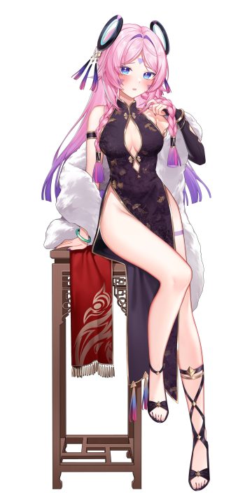shrimp cake genshin impact citlali chinadress cleavage no bra nopan tattoo