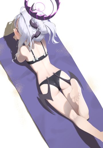 blue archive sorasaki hina ass bikini devil feet halo horns loli swimsuits tagme wings