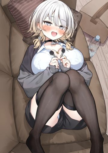 namikishiho dress shirt open shirt pantsu sweater thighhighs
