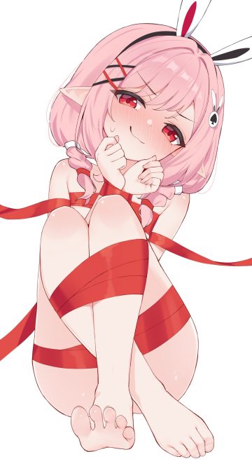 bitseon indie virtual youtuber yanagi mimi animal ears bondage bunny ears naked ribbon pointy ears