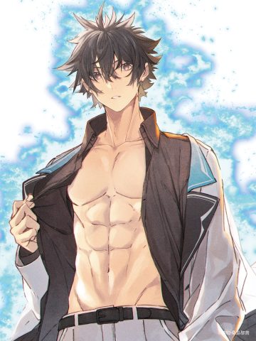 kuwashima rein isekai de cheat skill wo te ni shita ore wa genjitsu sekai wo mo musou suru tenjou yuuya male open shirt seifuku undressing