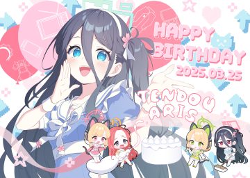 animal ears aqua eyes black hair blonde hair blue archive blush bow cake catgirl cat smile chibi dress food green eyes group halo hanaoka yuzu headband headphones kei (blue archive) long hair pink eyes ponytail purple eyes red hair saiba midori saiba momoi short hair supersugar tail tendou arisu (blue archive) twintails wristwear