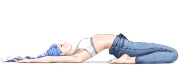 barefoot blue eyes blue hair chaesu long hair minah (chaesu) original sports bra white
