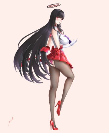 nijisatara bishoujo senshi sailor moon blue archive hino rei tsukatsuki rio ass cosplay halo heels pantsu pantyhose seifuku skirt lift thong