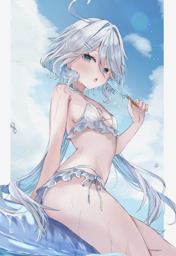 maruro genshin impact furina bikini heterochromia swimsuits wet
