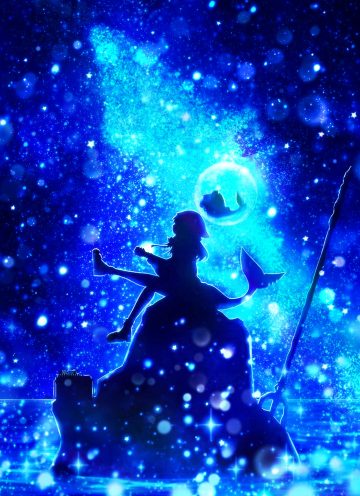 harada miyuki hololive hololive english gawr gura landscape silhouette tail